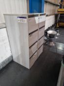 Two Four Drawer Filing Cabinets, Double Pedestal Desk & Two Office Swivel ChairsPlease read the
