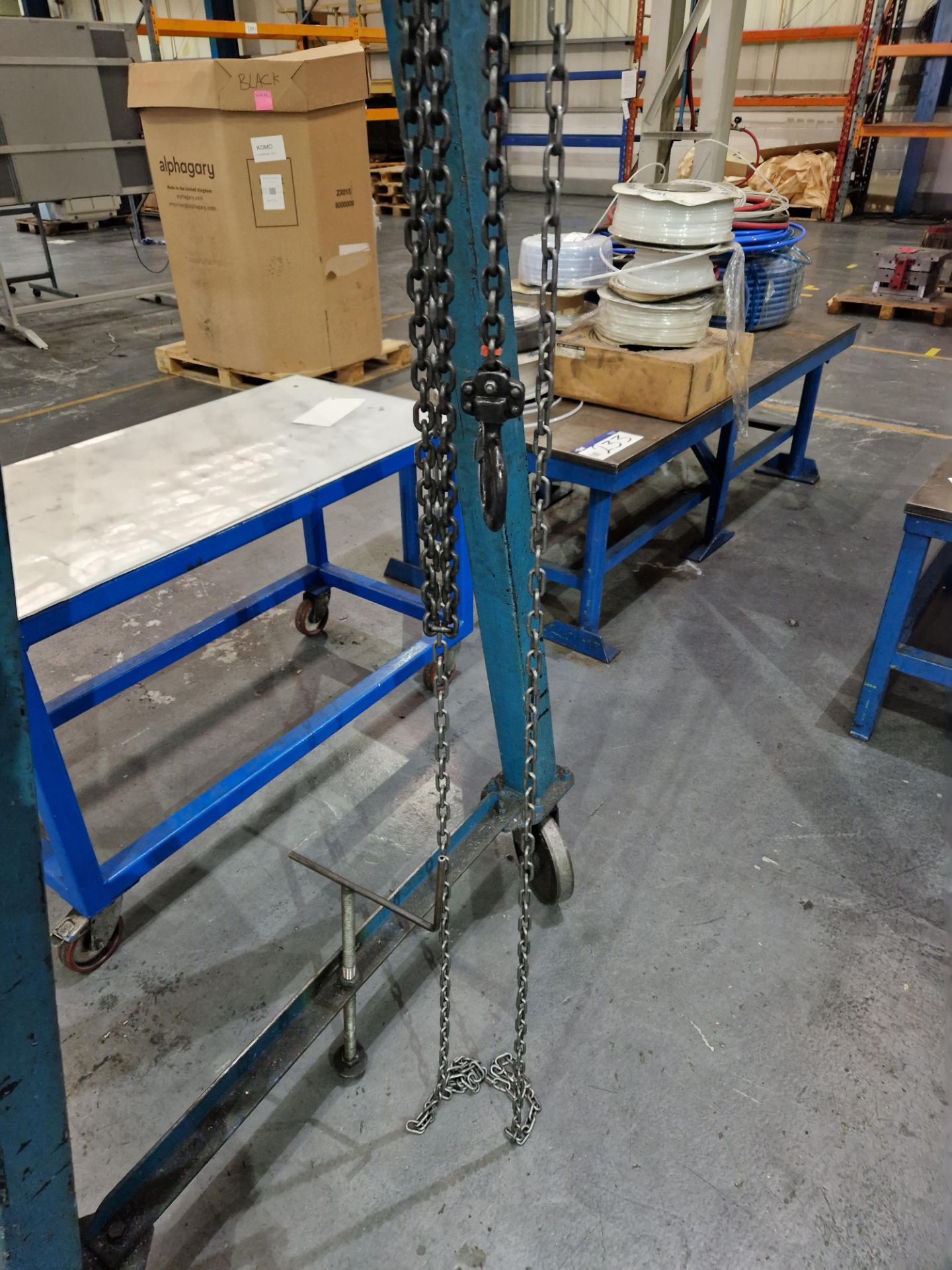 Mobile Gantry with TRACTEL Tralift 1ton Lock & Tackle Hoist, Approx. 2.2m x 2.7mPlease read the - Image 5 of 5