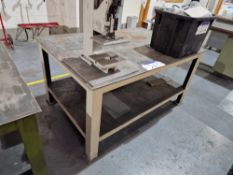 Steel Framed Workbench, Approx. 1.5m x 1m x 0.75mPlease read the following important notes:-