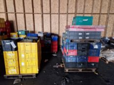 Four Pallets of Plastic Stacking Boxes, as lotedPlease read the following important notes:-