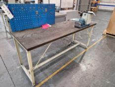 Metal Framed Wooden Top Workbench, Approx. 2.0m x 0.7m x 0.85mPlease read the following important