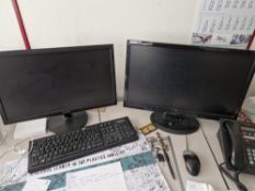 Asus PC, with Intel core i5 processor, two flat screen monitors, keyboard and mousePlease read the