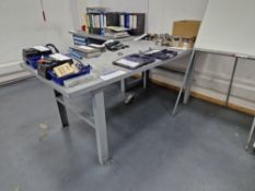 Two Metal Framed Workbenches, Approx. 2m x 0.9m x 0.85m & 1m x 0.9m x 0.7mPlease read the