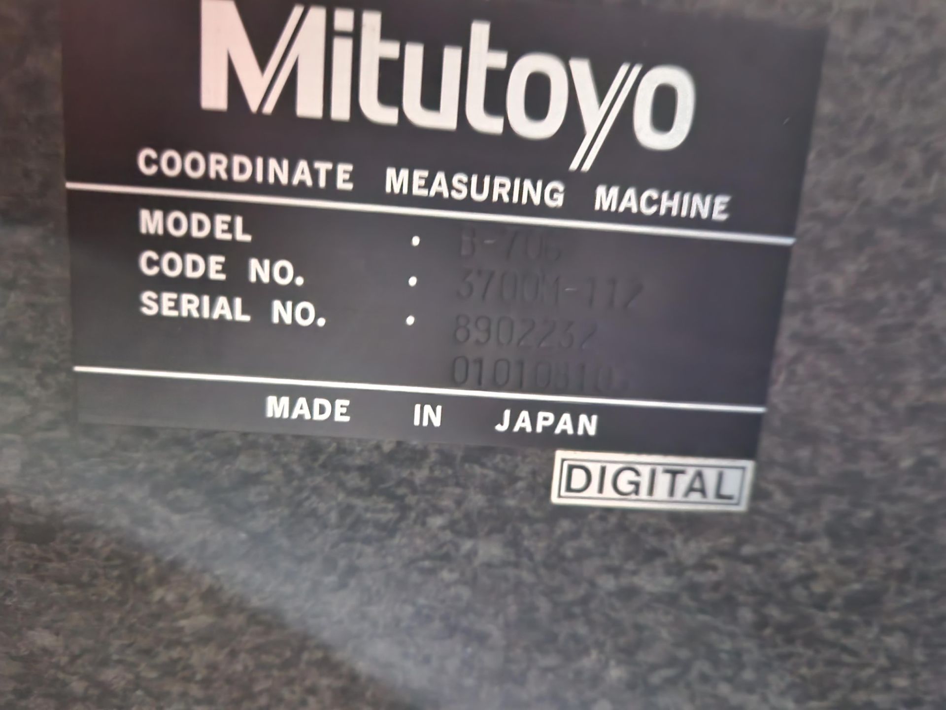 MITUTOYO B706 Co-Ordinate Measuring Machine, Serial No. 89022232, 010108106 (Known to require - Image 5 of 5