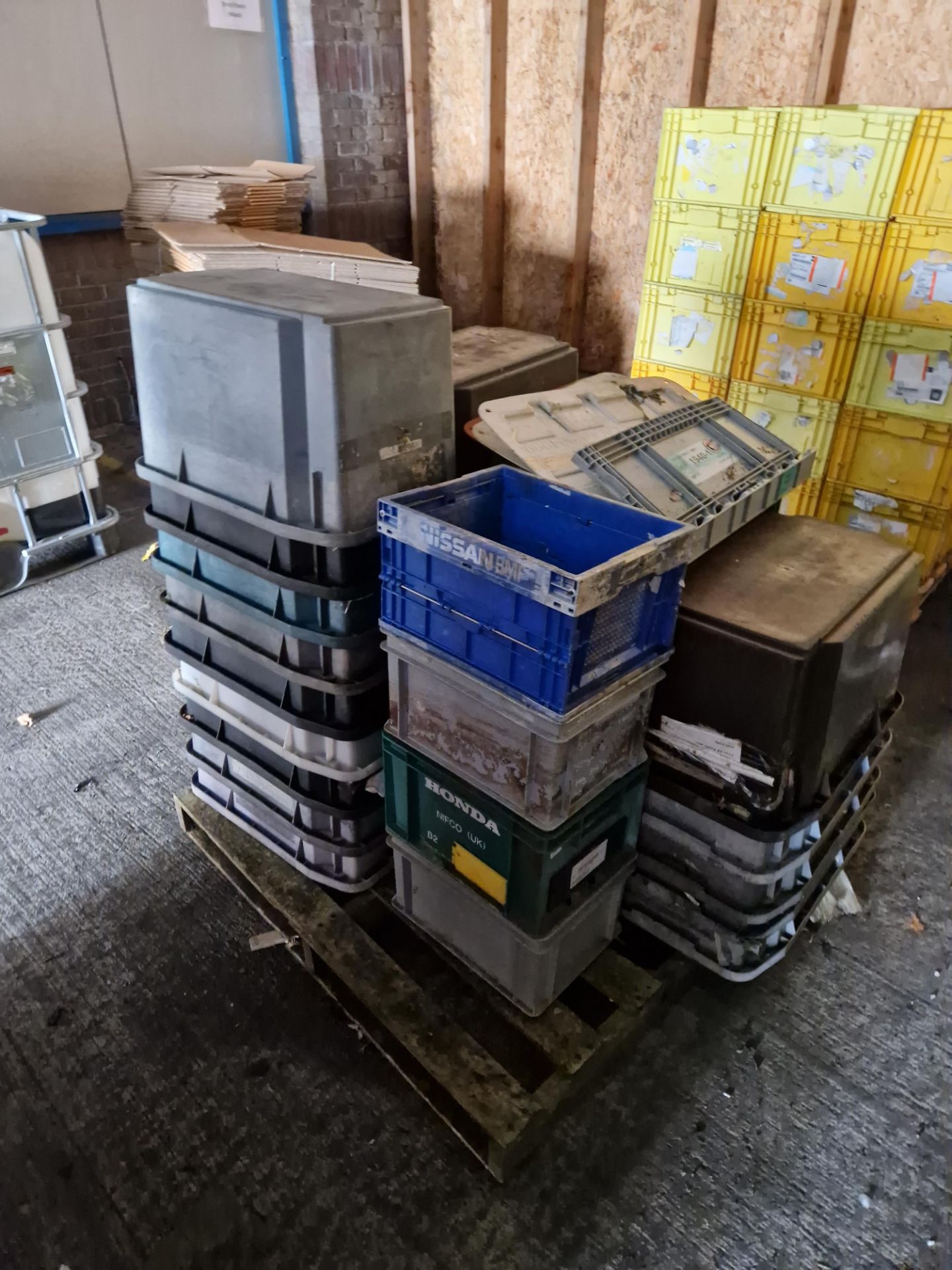 Three Pallets of Plastic Stacking Boxes, as lotedPlease read the following important notes:- - Image 2 of 3