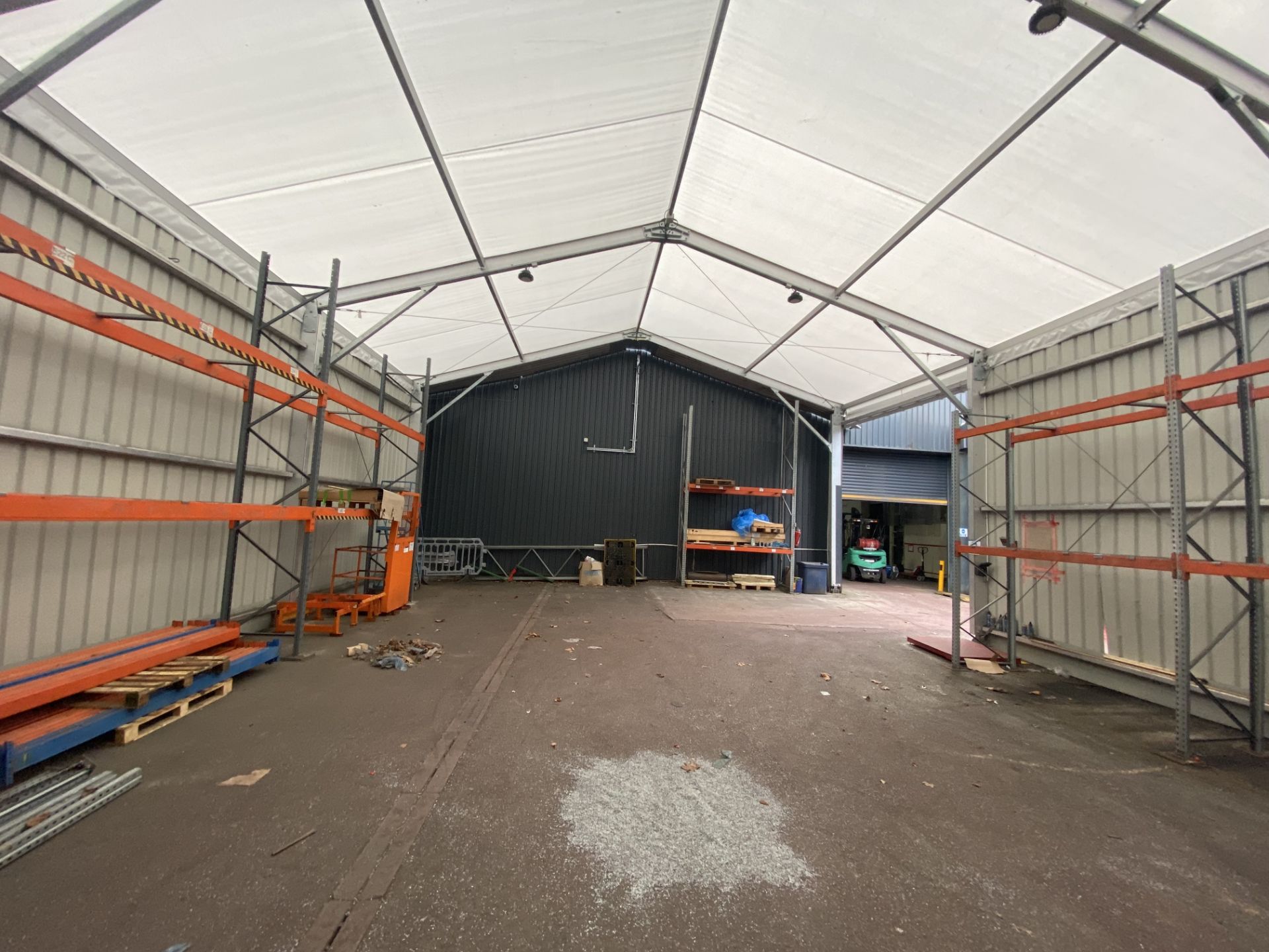 ALLOY PORTAL FRAMED TEMPORARY INDUSTRIAL BUILDING, approx. 16m x 10.7m x 4.8m high (eaves), 6.7m - Image 8 of 8