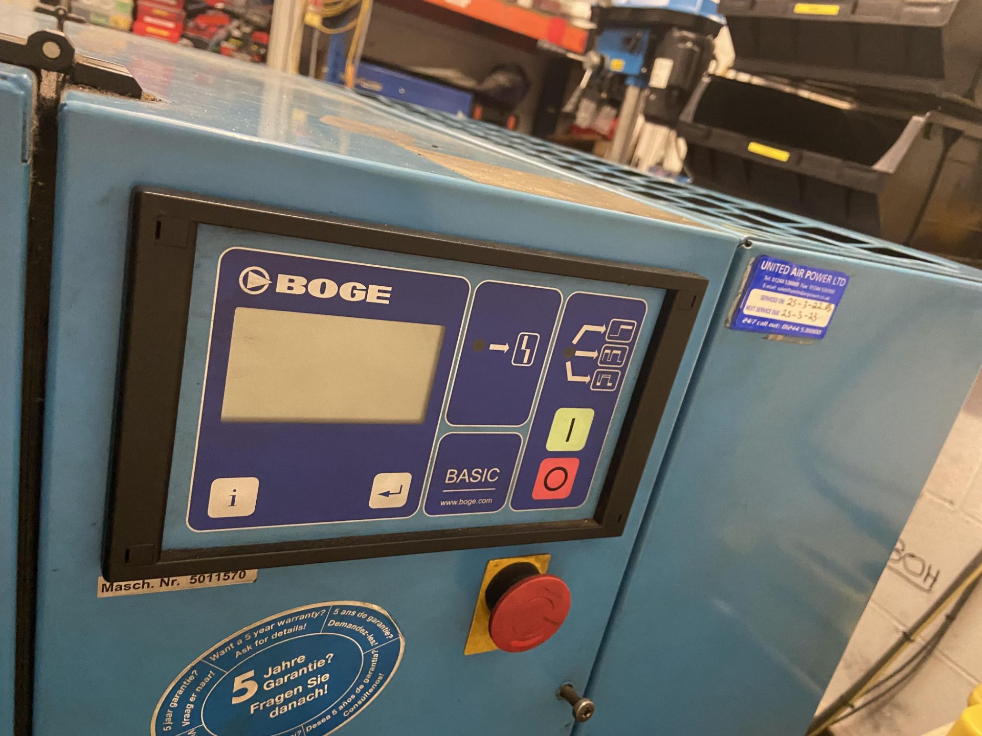 Boge S20-2 Packaged Air Compressor (in fitters workshop)Please read the following important notes:- - Image 3 of 3