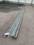 Six Galvanised Steel Pallet Racking Uprights, each approx. 5.9m highPlease read the following