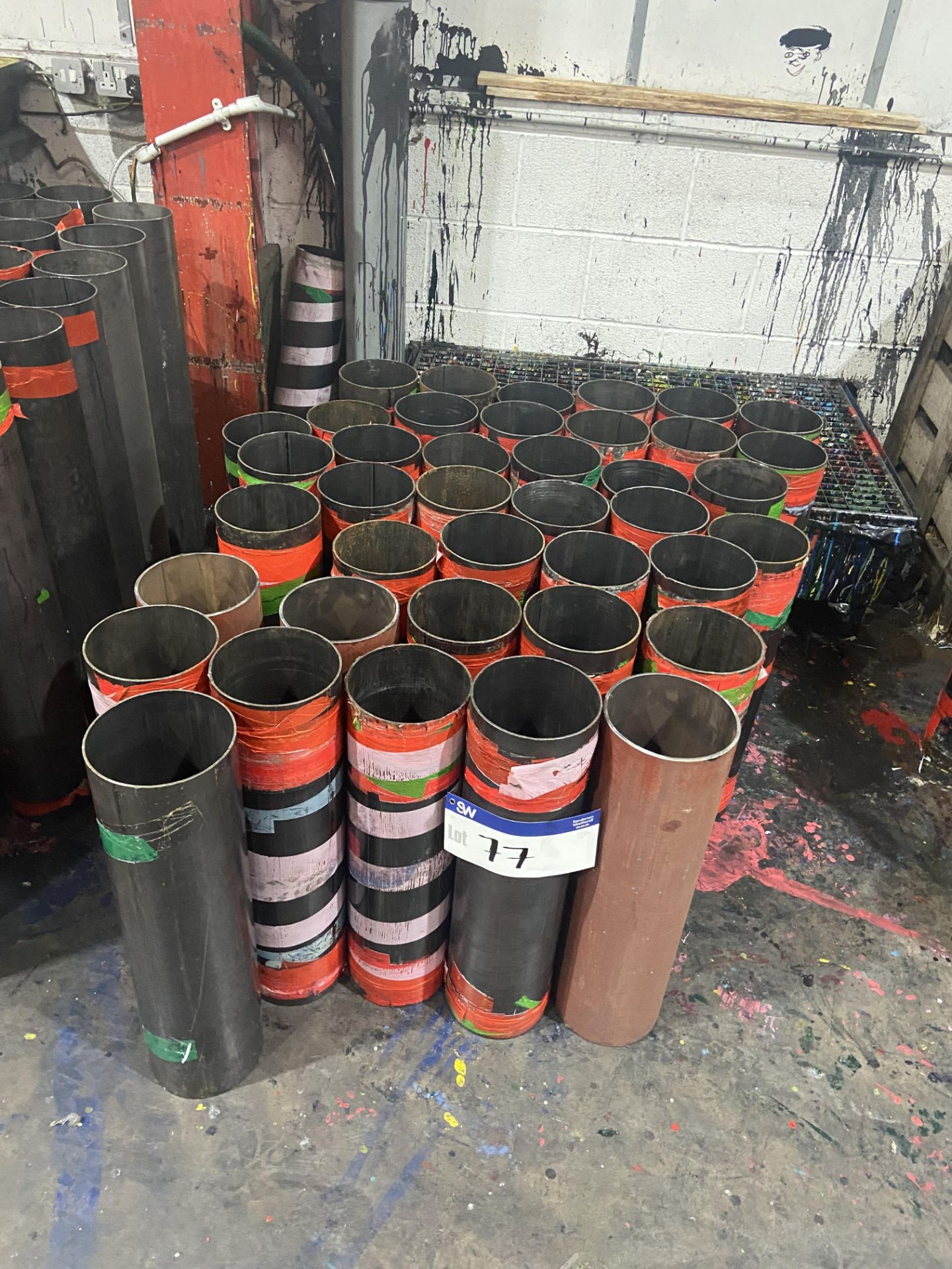 Approx. 40. Steel Cores, mainly 600mm x 150mm internal dia.Please read the following important