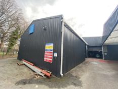 ALLOY PORTAL FRAMED TEMPORARY INDUSTRIAL BUILDING, approx. 16m x 10.7m x 4.8m high (eaves), 6.7m