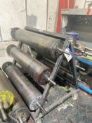 Six Print Cylinders, with mobile A-framed stand (stand marked 770 (repeat)) (please note this lot is