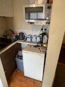 Kenwood Microwave, with Larder single door refrigerator and Breville kettlePlease read the following