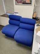 Three Fabric Upholstered Reception Seats & Square TablePlease read the following important