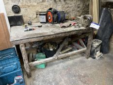 Timber Framed Workbench, bench approx. 1.85m x 900mm, with fitted 6in. bench vice,Please read the