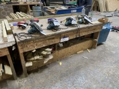 Timber Framed Bench, approx. 2.6m x 1.25m, with timber contents (excluding power tools)Please read