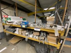 Assorted Consumables, including door handles, hinges, rails, latches, vents, as set out on one bay