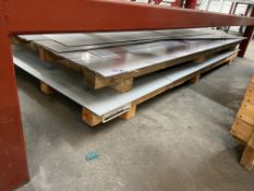 Three Sheets of Stainless Steel, up to approx. 2.5m x 1.25m x 2mm, as set out on bottom pallet of