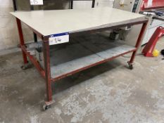 Fabricated Steel Two Tier Mobile Bench, approx. 1.8m x 1mPlease read the following important notes:-