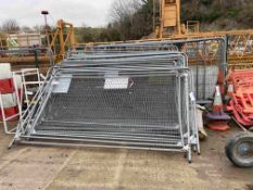 Quantity of Galvanised Steel Heras Fence Panels, with block feet, as set out in stackPlease read the