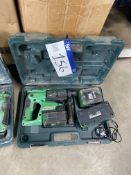 Hitachi DH 24DVC Portable Battery SDS Hammer Drill, with spare battery, charger and carry casePlease