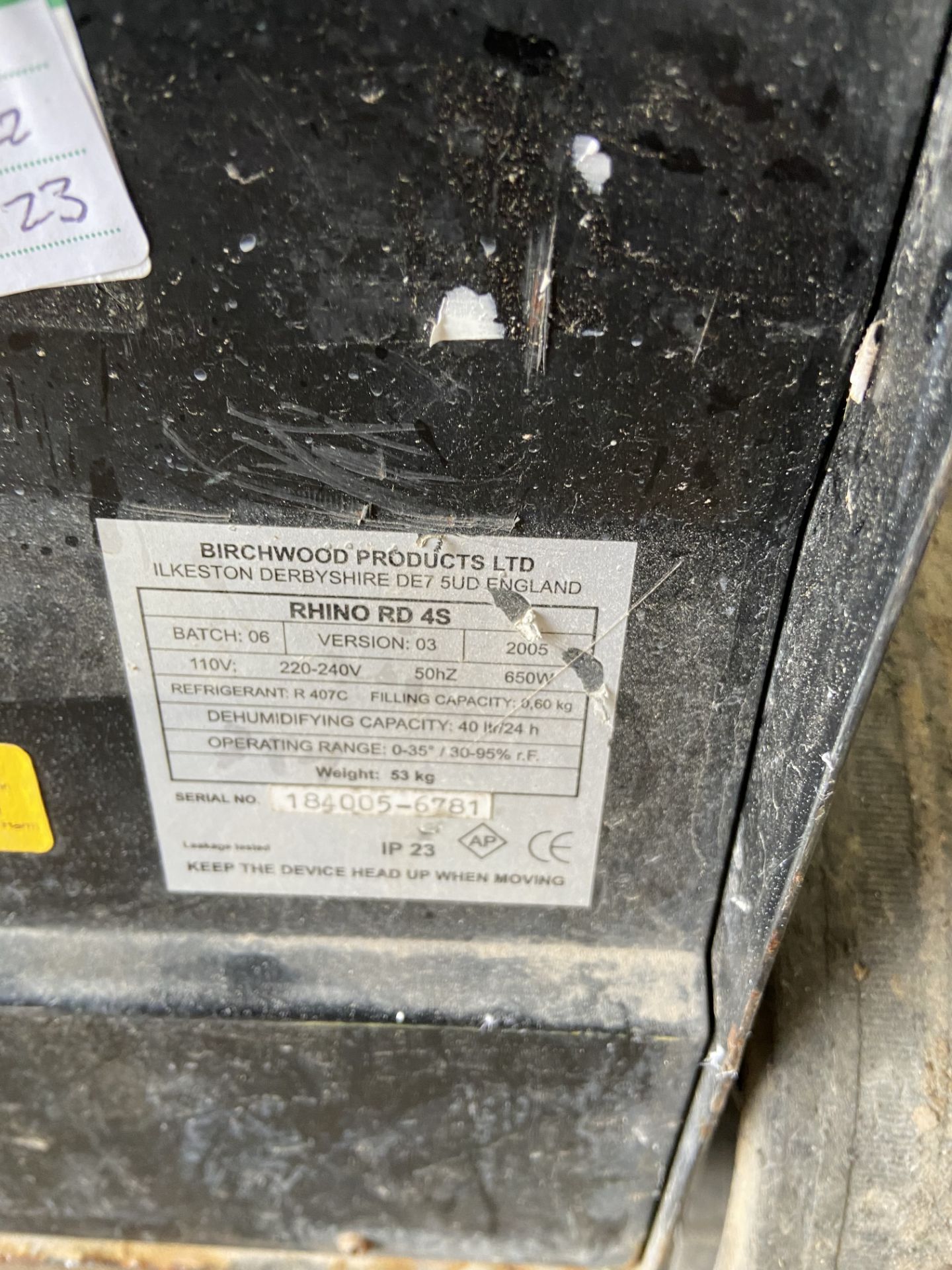 Rhino Dry RD4S Building Dryer, serial no. 184005-6781, 110VPlease read the following important - Image 3 of 3