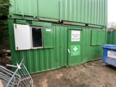 Containerised Site Office, approx. 6.1m x 2.4m x 2.3m high (excluding contents) (reserve removal