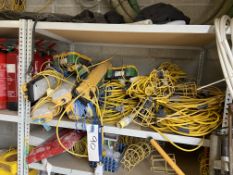 Assorted 110V Site Lights & Cables, as set out on one tier of rackPlease read the following