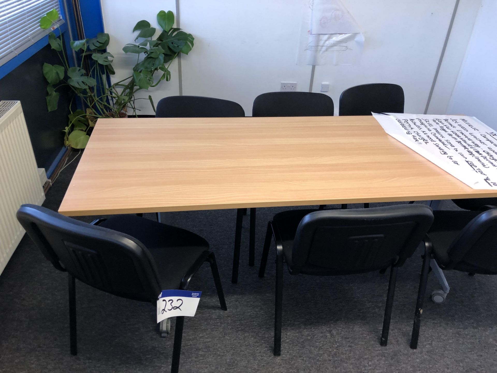Light Oak Veneered Meetings Table and 8 Chairs(Lot located at Unit 12-13 Park Hall Business Village,