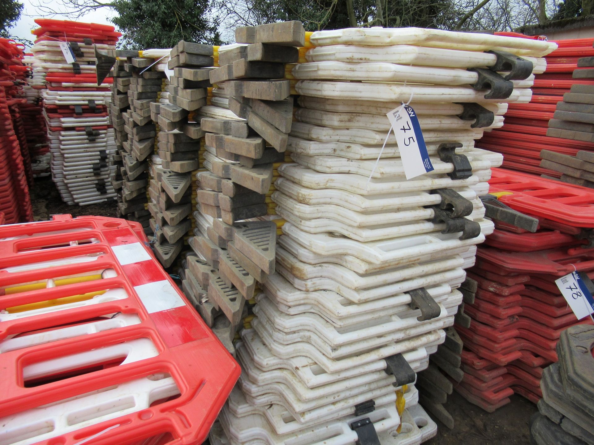 Approx 32 Road Barriers in White with Feet(Lot located at 18 Bloxham Road, Millcombe, Banbury,