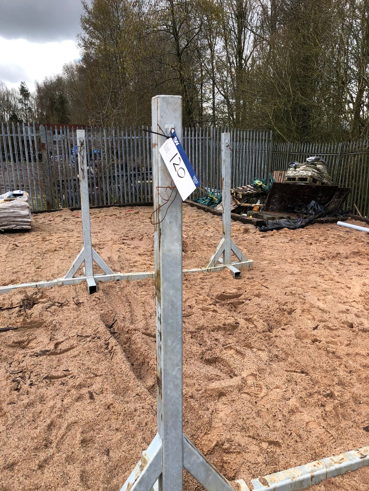 6 Galvanised Steel Pole Storage Stanchions(Lot located at Unit 12-13 Park Hall Business Village,
