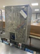 STAINLESS STEEL APPLE SPIKING MACHINE, approx. 1m x 650mm x 1.8m high overall, 240V, with fitted