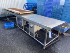 Stainless Steel Conveyor, approx. 4.5m x 1.02m overall, 440VPlease read the following important