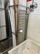 Three Stainless Steel Framed Mobile Tray Racks, each approx. 1.8m x 500mm x 530mm (excluding