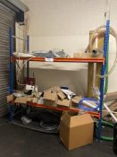 Single Bay Two Tier Steel Stock Rack, with contents including wire and hosePlease read the following