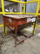 (SRL) Steel Hopper Bottom Tote Bin, with fork lift truck channels (located Warehouse Clock Tower