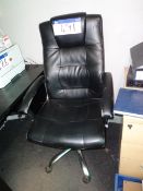 Black Leather Swivel ArmchairPlease read the following important notes:- ***Overseas buyers - All