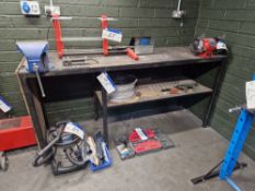 Steel Workbench, Approx. 2.15x0.65x1m with Eclipse 8" Mounted VicePlease read the following