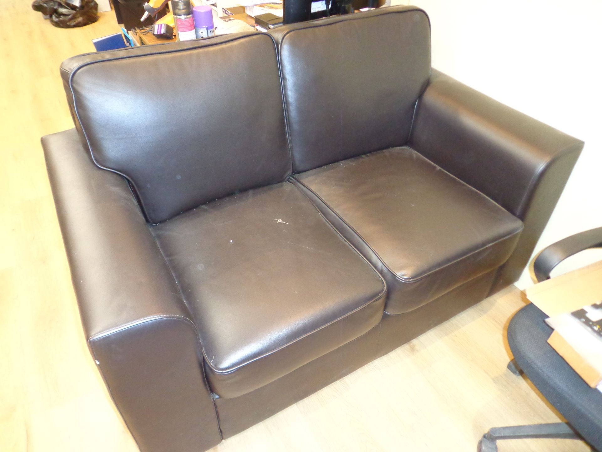 2 Dark Brown Leather 2 Seat SofasPlease read the following important notes:- ***Overseas buyers - - Image 2 of 2