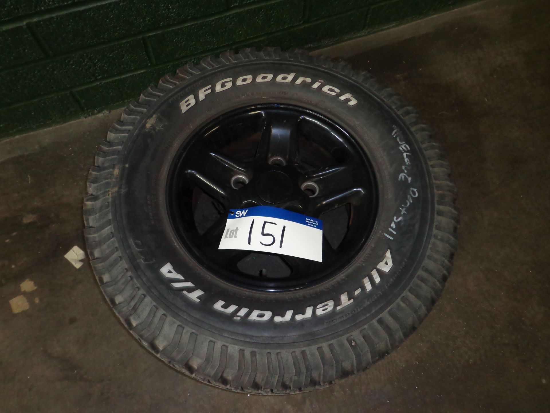 5 Stud Alloy Wheel with BF GOODRICH All Terrain Tyre 265/120-6Please read the following important