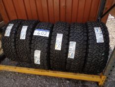 5 BF GOODRICH All Terrain Tyres LT265/75/R16 (New) and 1 BF GOODRICH All Terrain Tyre LT285/65/