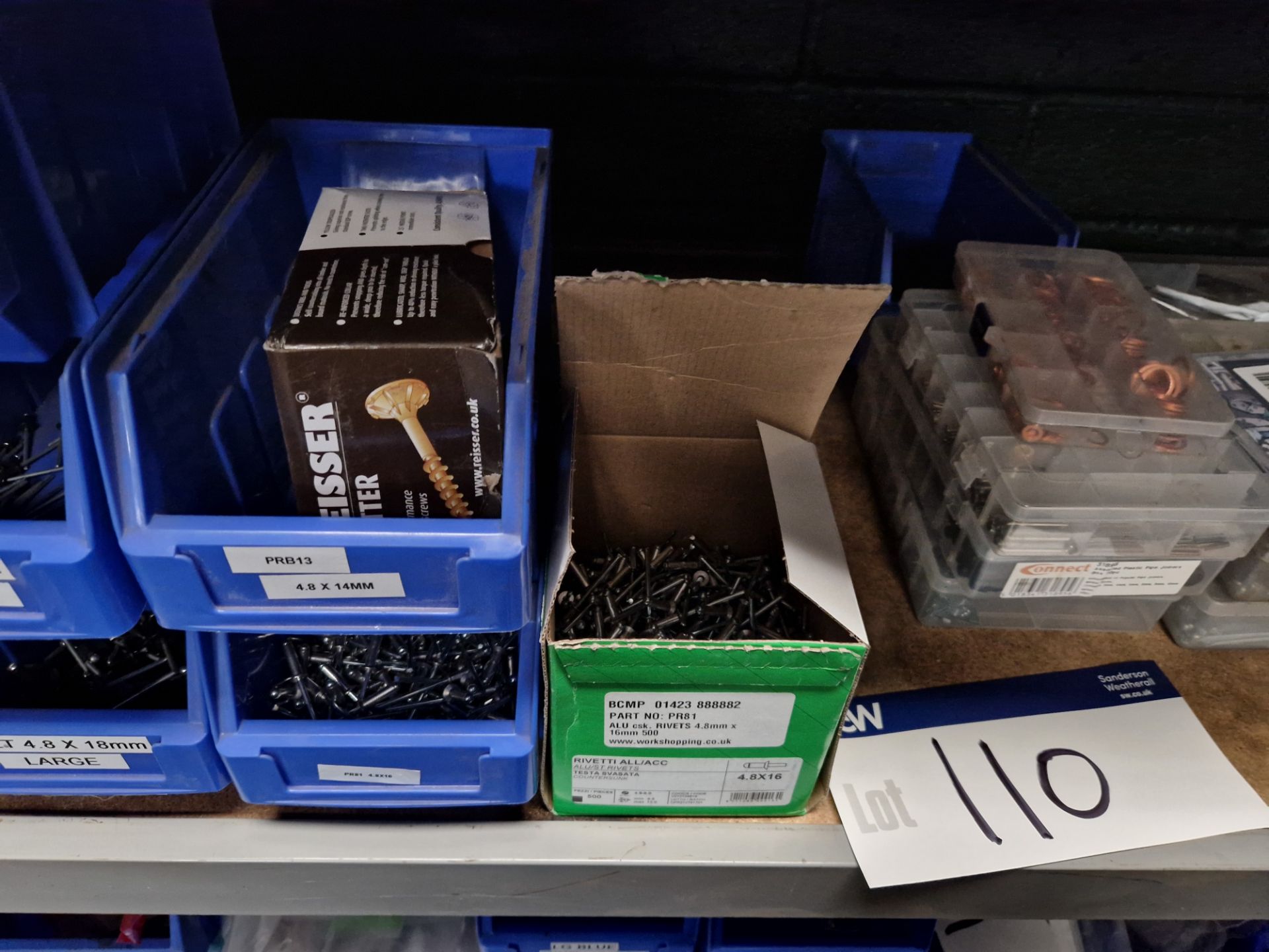 Quantity of Fixtures and Fittings, including Rivets, Pipe Joiners, Hex Nuts, Splined Nuts, - Image 3 of 6