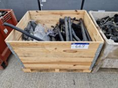 One Pallet Box of Used Land Rover Parts, including Bumpers, Plastic Trim, Glass, Panhard Rods,