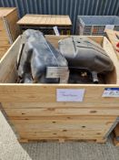 One Pallet Box of Six Used Land Rover Fuel Tanks, as lotedPlease read the following important