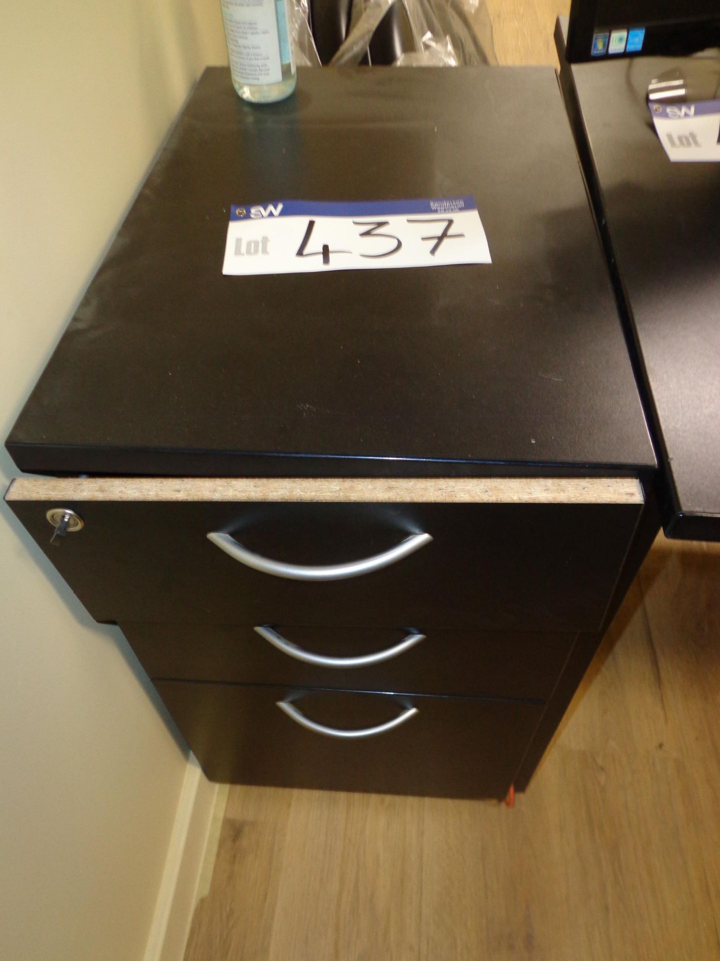 Black Veneered 3 Drawer PedestalPlease read the following important notes:- ***Overseas buyers - All