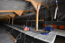 Big Dutchman 8000 LAYER AUTOMATED SINGLE TIER TILTING NEST FLOOR LAYER SYSTEM, currently located