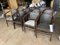 Ten Wood Framed ArmchairsPlease read the following important notes:- ***Overseas buyers - All lots
