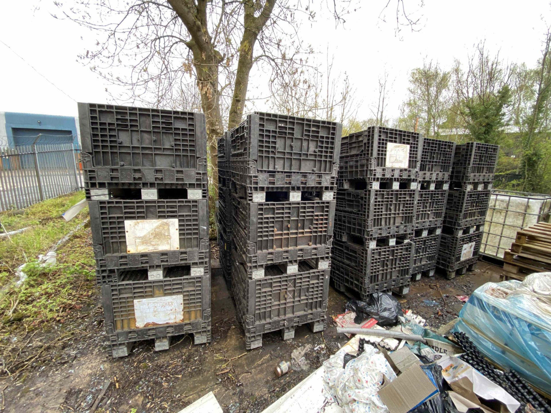 Approx. 30 Collapsible Side Plastic Crates, each approx. 750mm x 750mm x 400mm deep, with contents - Image 2 of 2