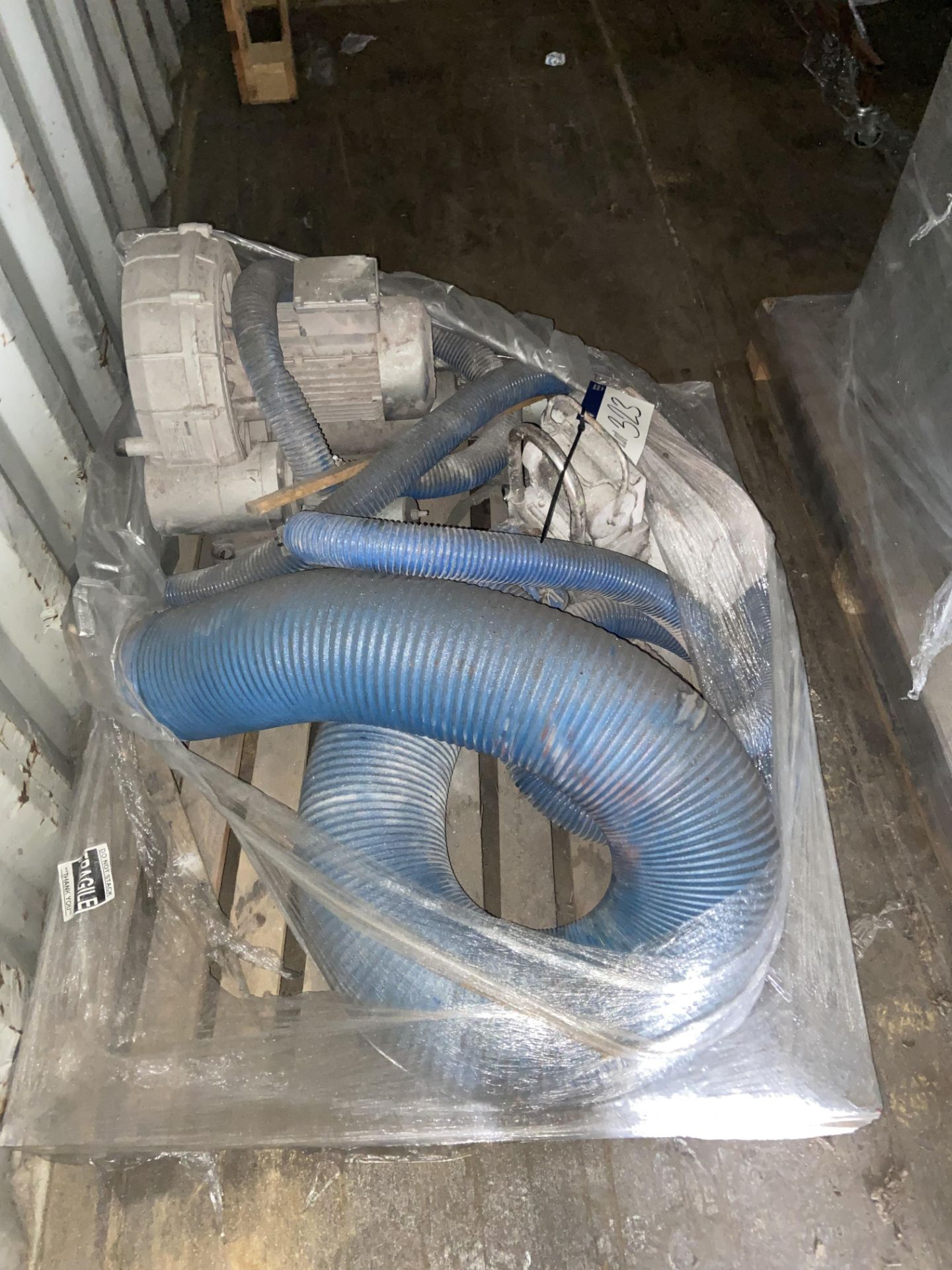 Blower Unit, with flexible ducting (please note - there is no fork lift truck on site for