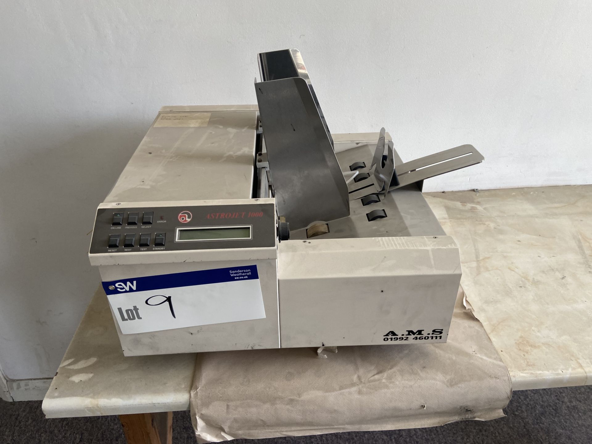 AMS Astrojet 100 Addressing Envelope Machine, serial no. 0004011, year of manufacture 2001,