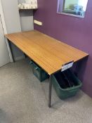 Steel Framed Oak Laminated Table, approx. 1.5m x 750mmPlease read the following important